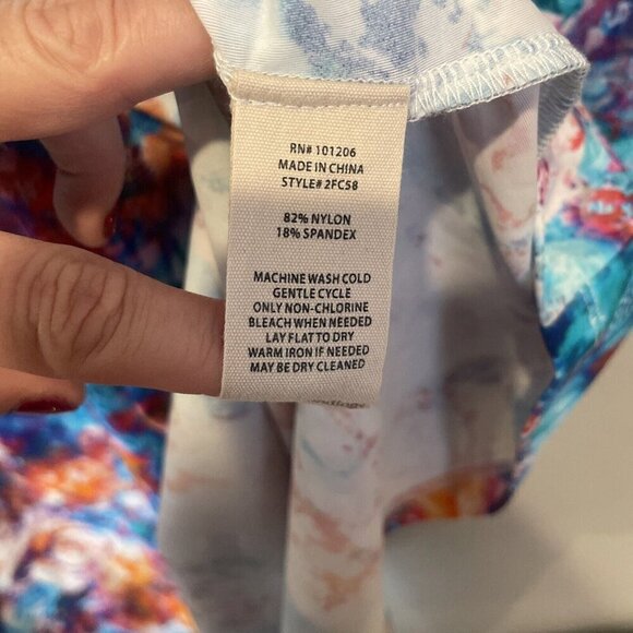 Soft Surroundings Day Spa Swim Dress XL Multi Abstract Short Sleeve Cover-up - Picture 6 of 10